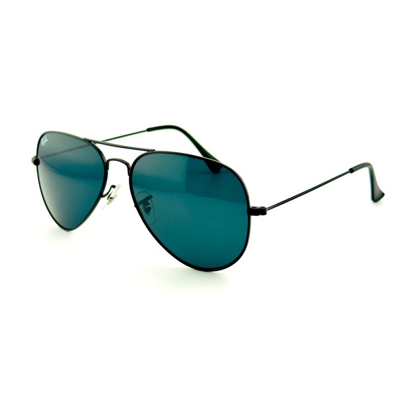 Ray-Ban Aviator Sunglasses Total Black RB3025 Polished Black Frame Black Lenses - Picture 8 of 14